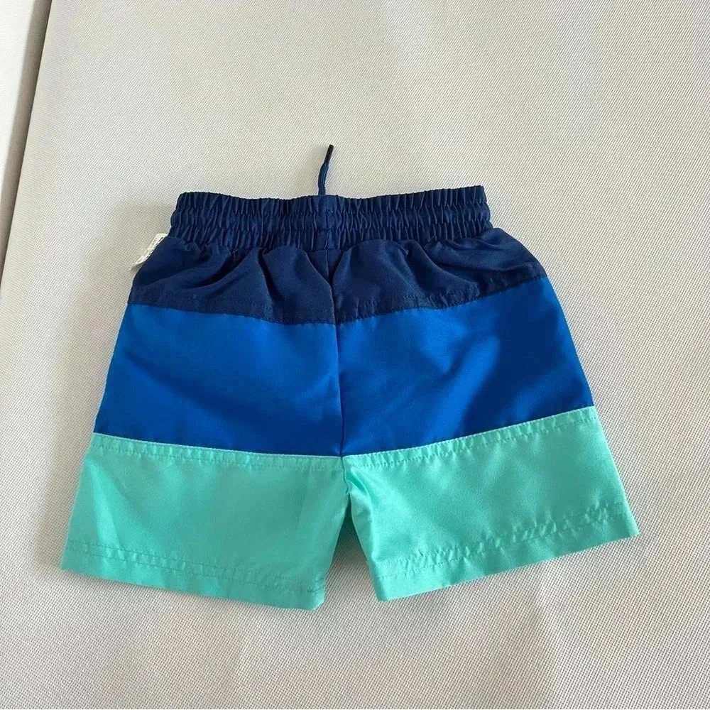 Jumping Beans Swim Trunks Shorts Baby Size 12 Months Blue And Teal Elastic Waist